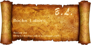 Bocke Laborc névjegykártya